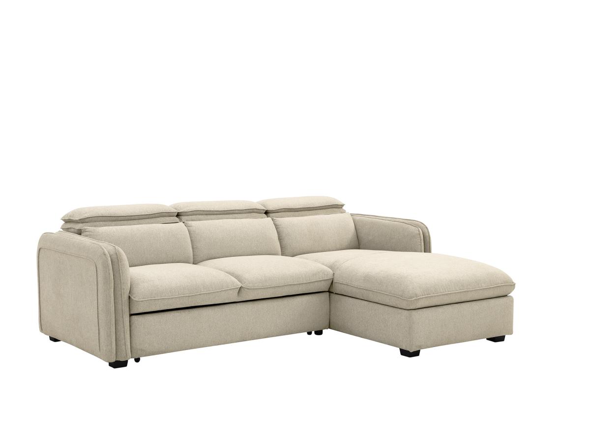 Ecksofa mit Schlaffunktion - Ecke rechts - Stoff - Beige - ORELANA günstig online kaufen