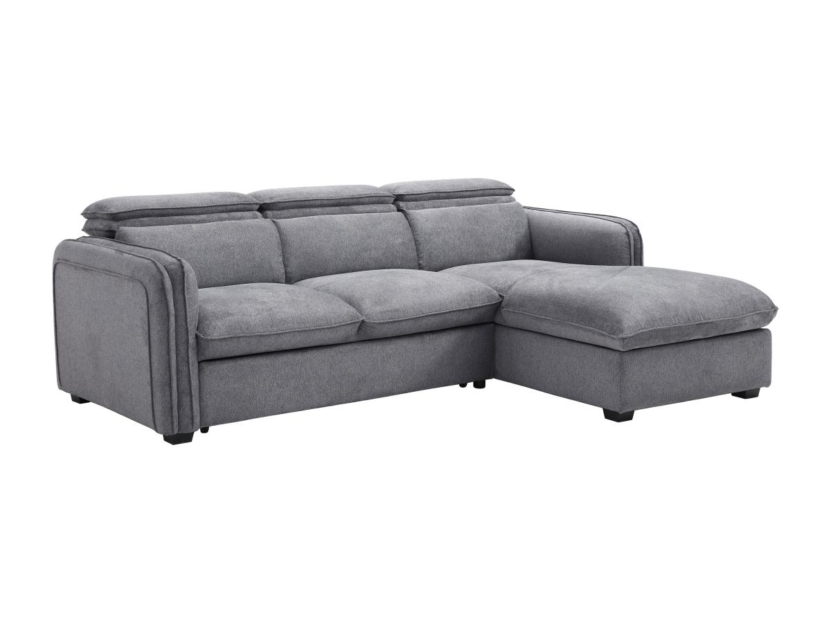 Ecksofa mit Schlaffunktion - Ecke rechts - Stoff - Grau - ORELANA günstig online kaufen