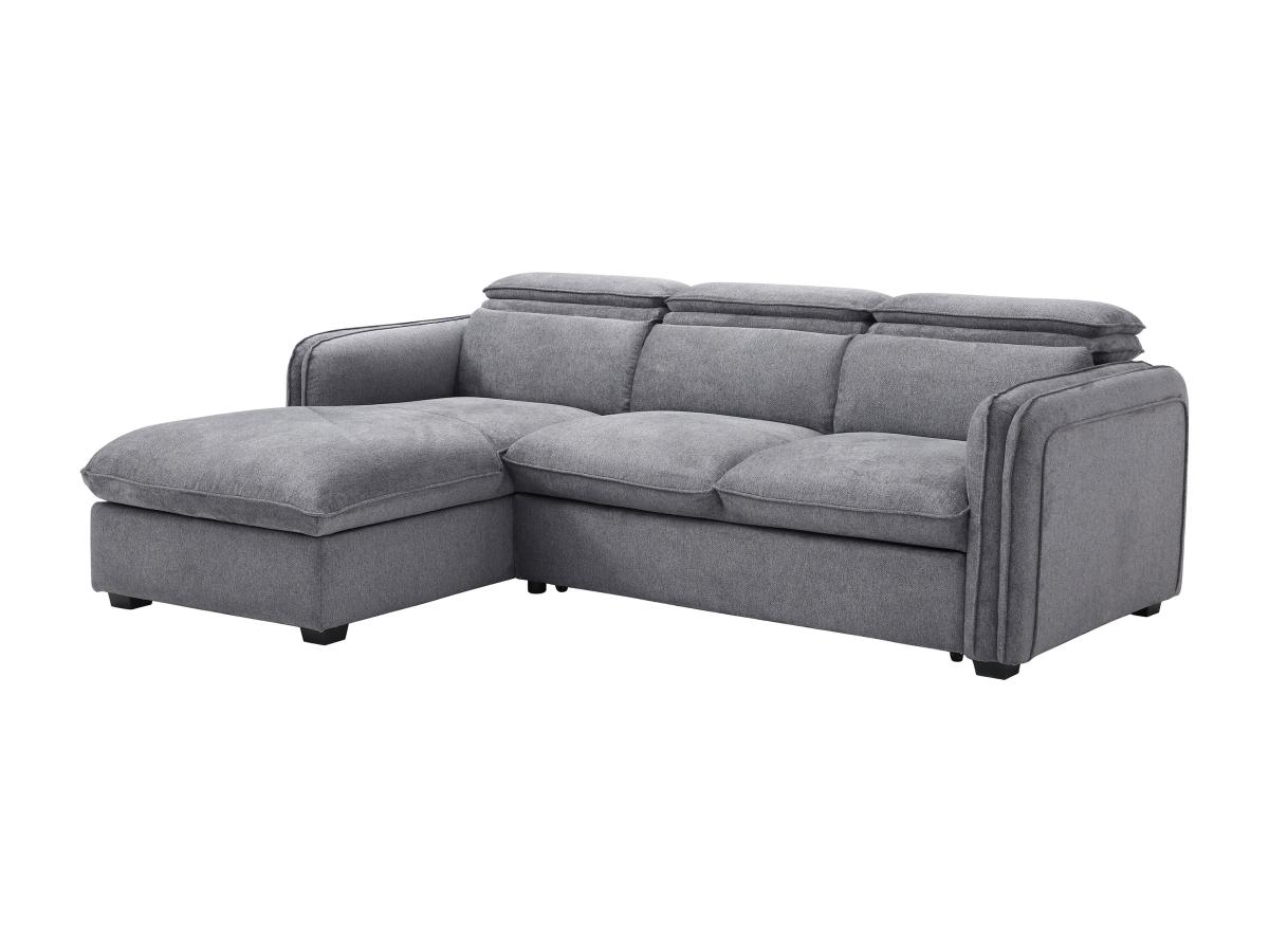 Ecksofa mit Schlaffunktion - Ecke links - Stoff - Grau - ORELANA günstig online kaufen