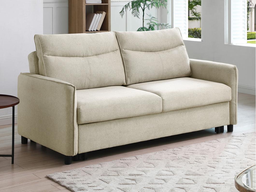 Divano letto 3 posti in Tessuto Beige - IPANEDA