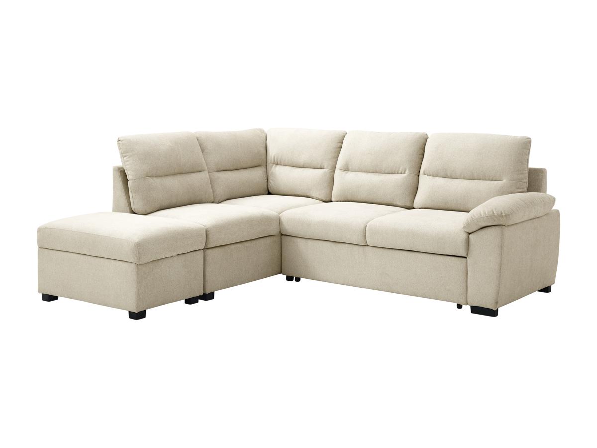 Ecksofa mit Schlaffunktion - Ecke links - Stoff - Beige - TOLMINA günstig online kaufen