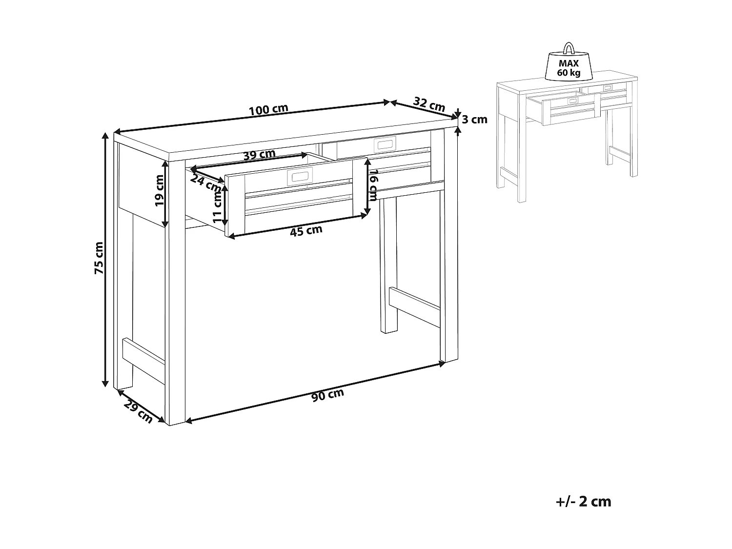 Console RANDA Marron clair