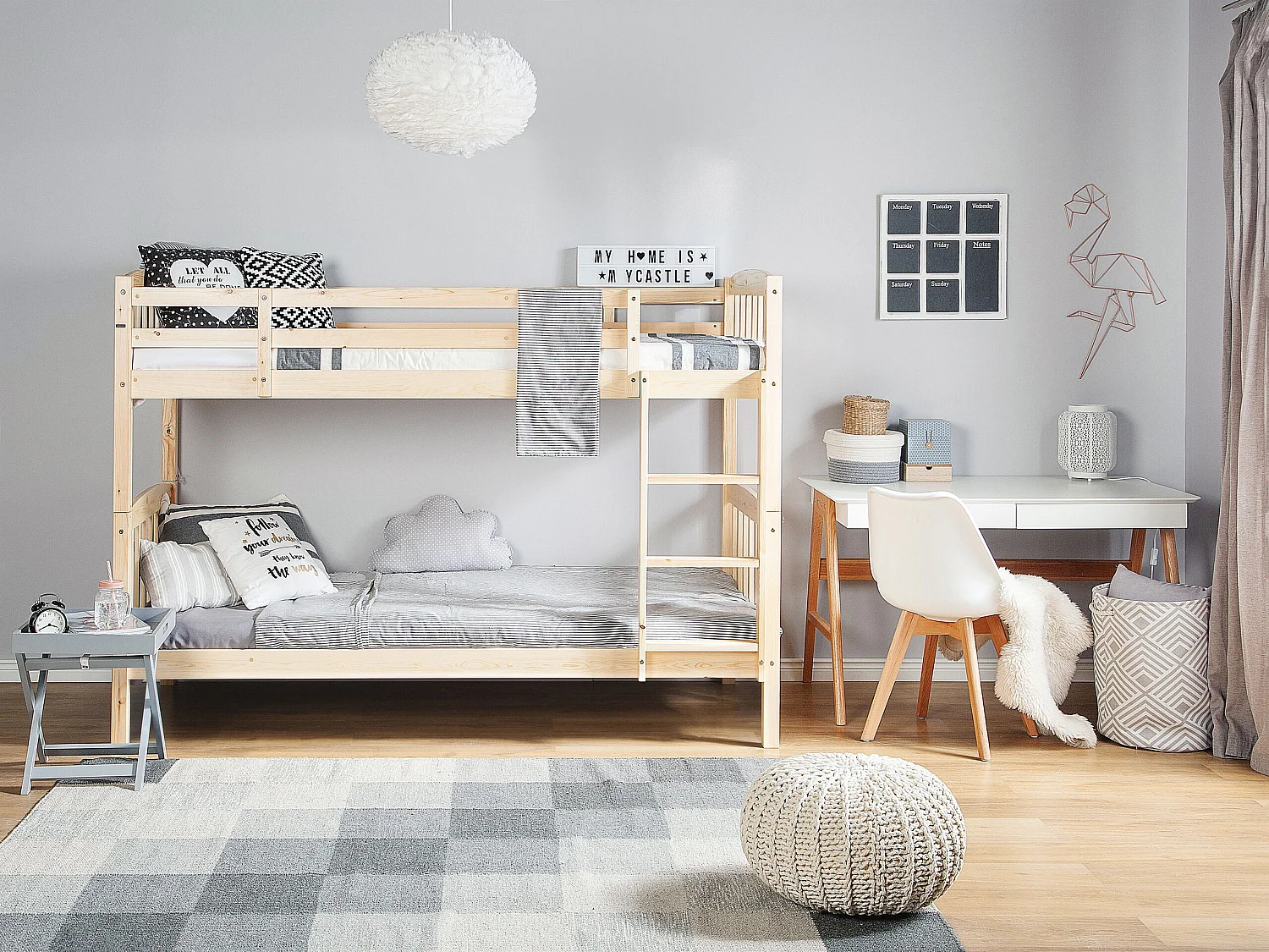 Bunk Bed Pine Wood REVIN 90 x 200 cm (EU Single) Light Brown