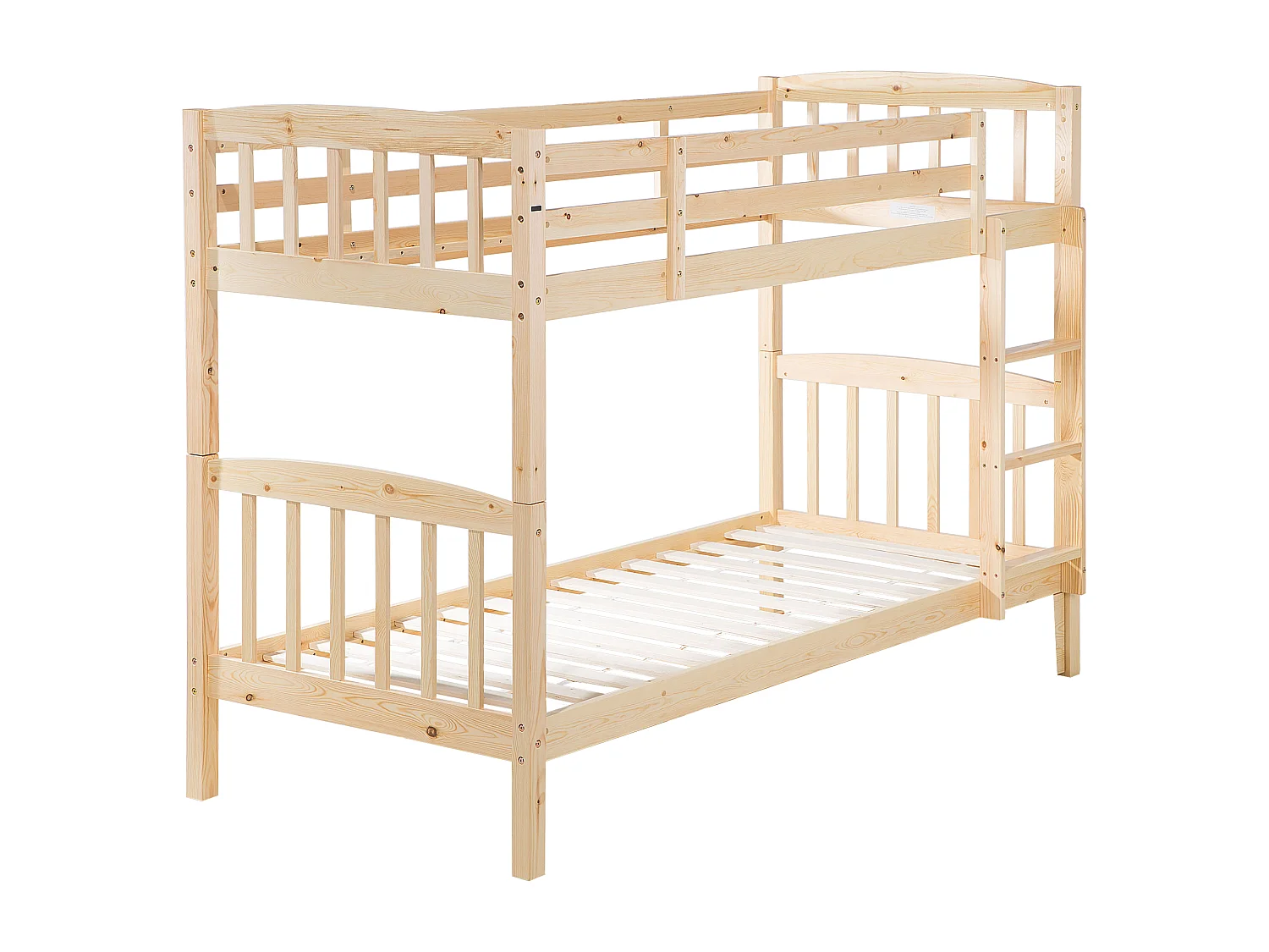 Bunk Bed Pine Wood REVIN 90 x 200 cm (EU Single) Light Brown