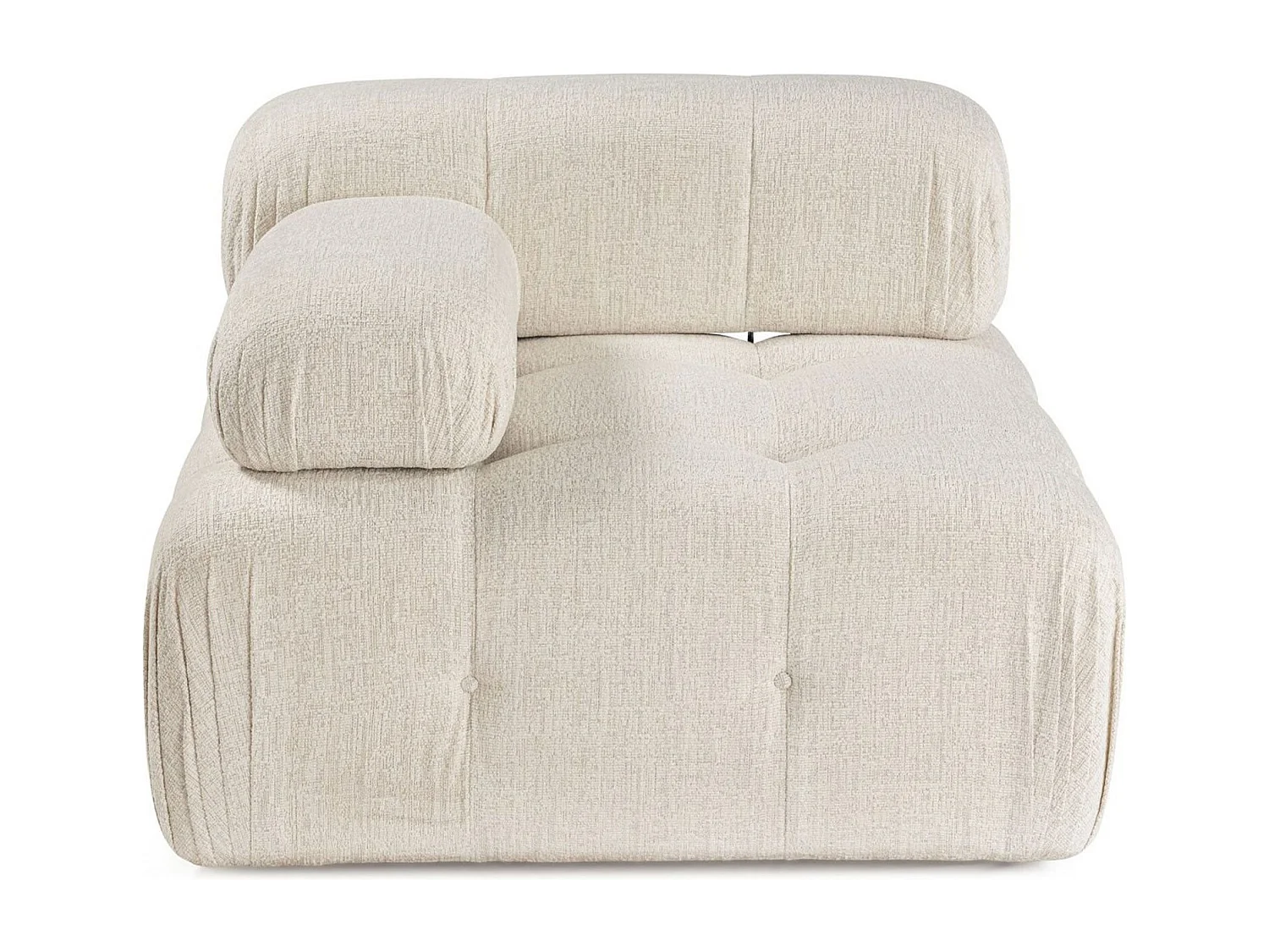 Poltrona elegante de 1 lugar, cor creme, 100 cm x 100 cm x 80 cm | Estrutura em madeira de faia e aglomerado, 100% poliéster, espuma 28 DNS | Design m