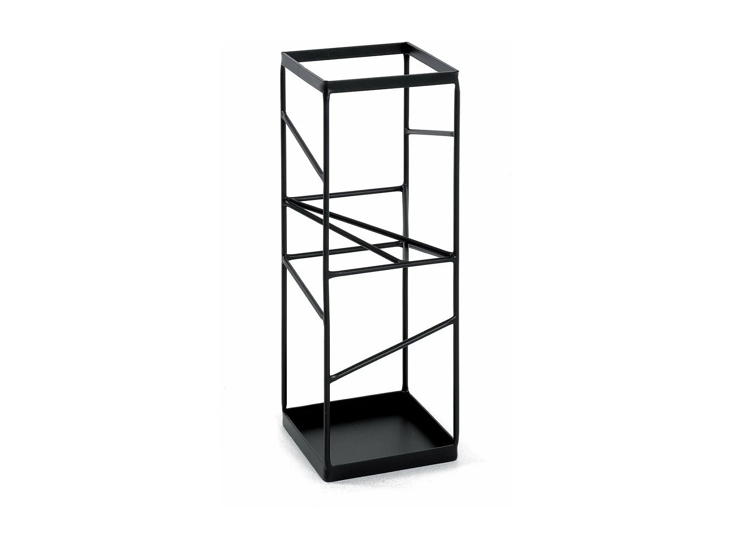 Paragüero de metal negro de diseño contemporáneo Willi