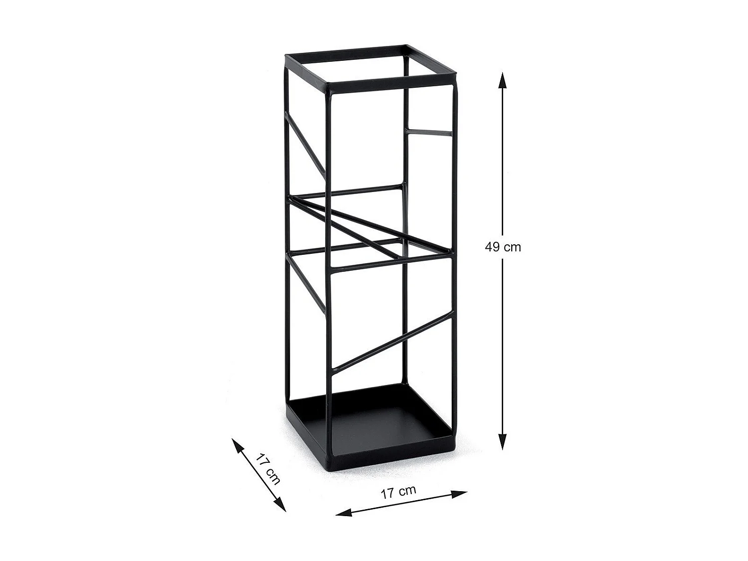 Paragüero de metal negro de diseño contemporáneo Willi