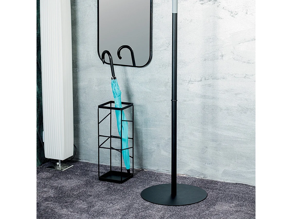 Paragüero de metal negro de diseño contemporáneo Willi