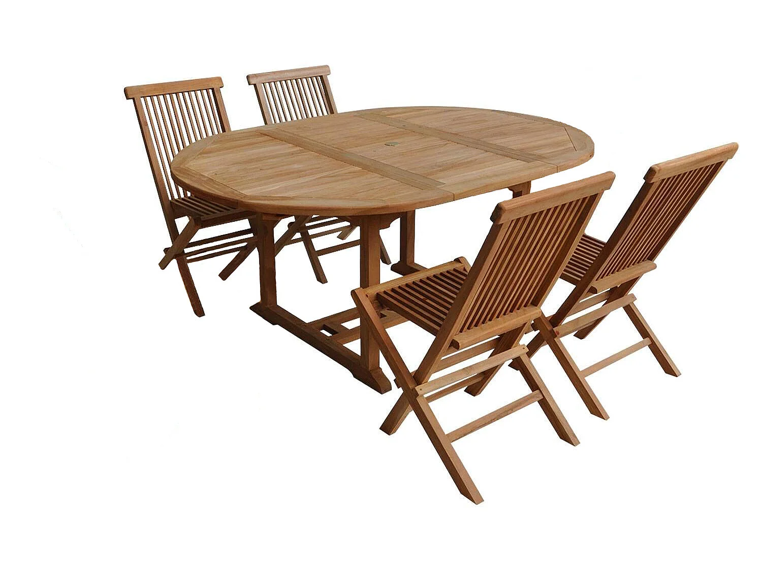 SALENTO - ENSEMBLE TABLE OVALE DE JARDIN ET CHAISES EN TECK - Ensemble table de jardin et chaises  - 1AND4