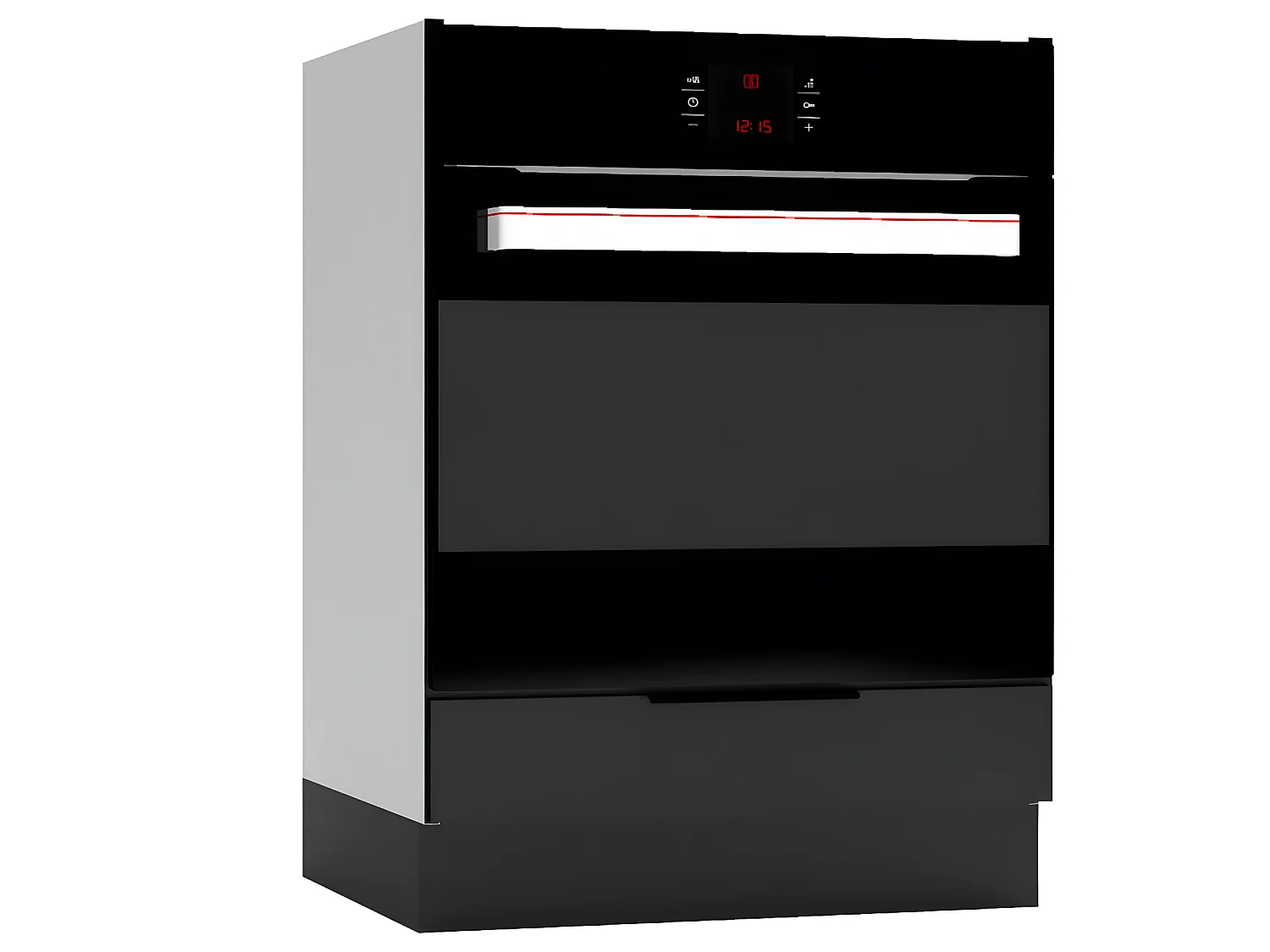 Cuisine complète Mona 8 éléments couleur noir avec plan de travail inclus - Longueur 180/240 cm