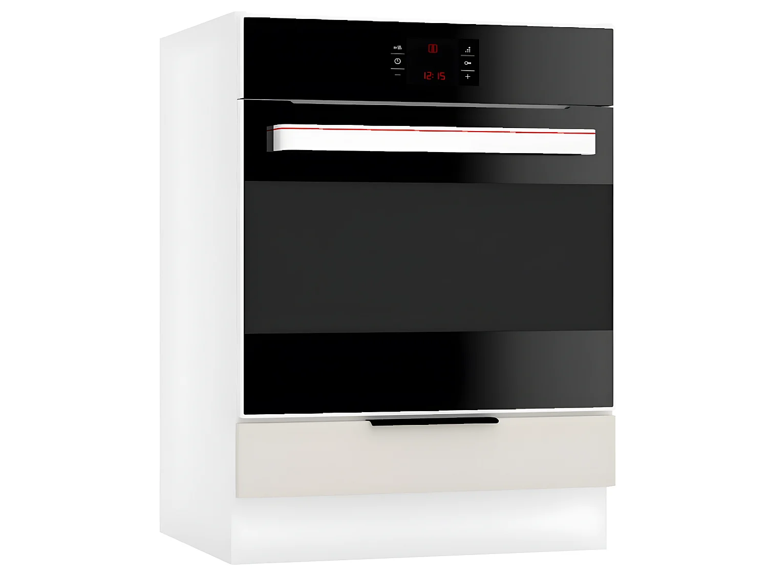 Cuisine complète Sonia 8 éléments couleur beige  -  Longueur 240 cm