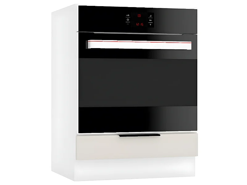 Cuisine complète Sonia 8 éléments couleur beige  -  Longueur 240 cm