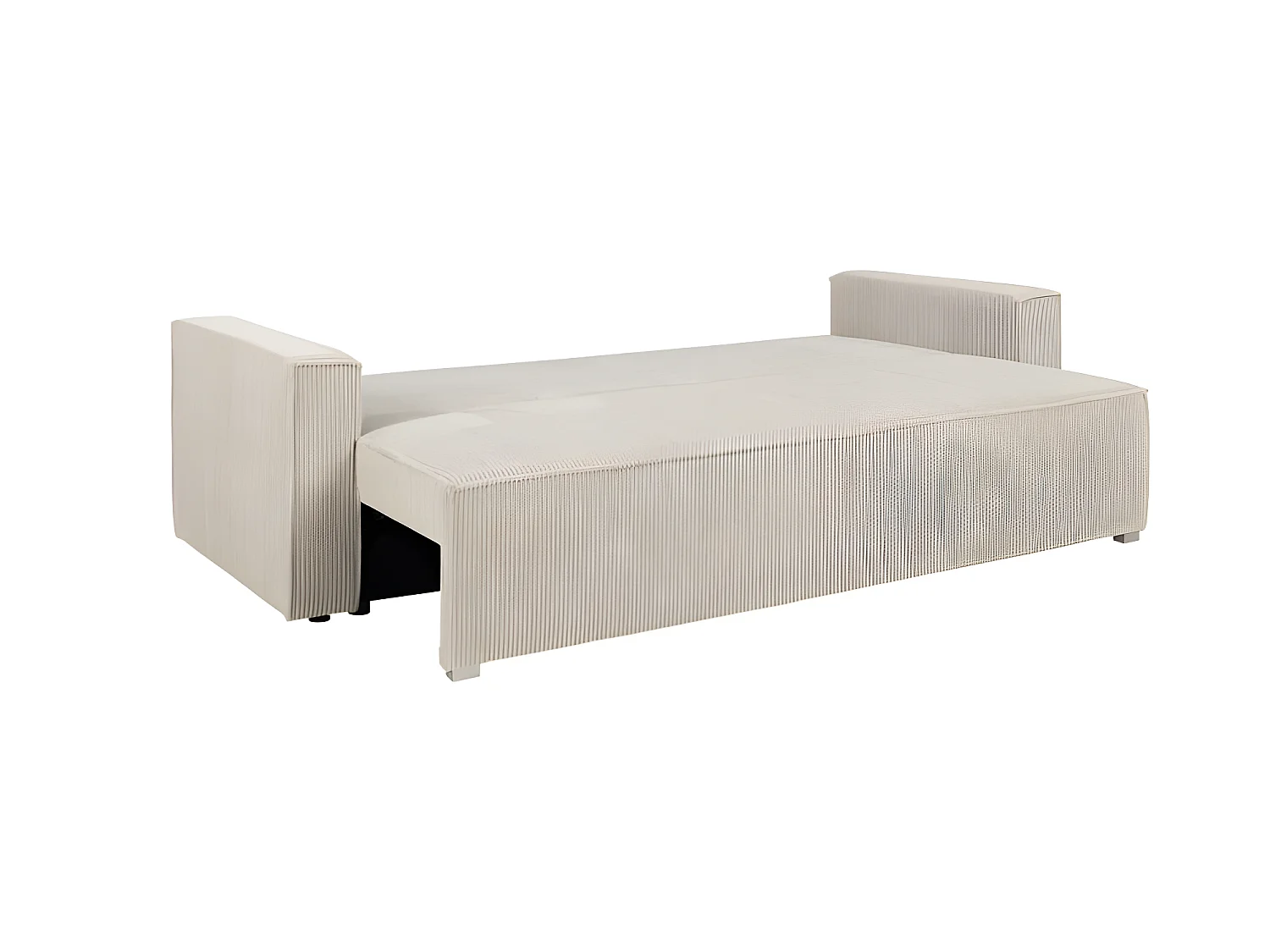 Canapé convertible 3 places ANAFI en velours côtelé beige