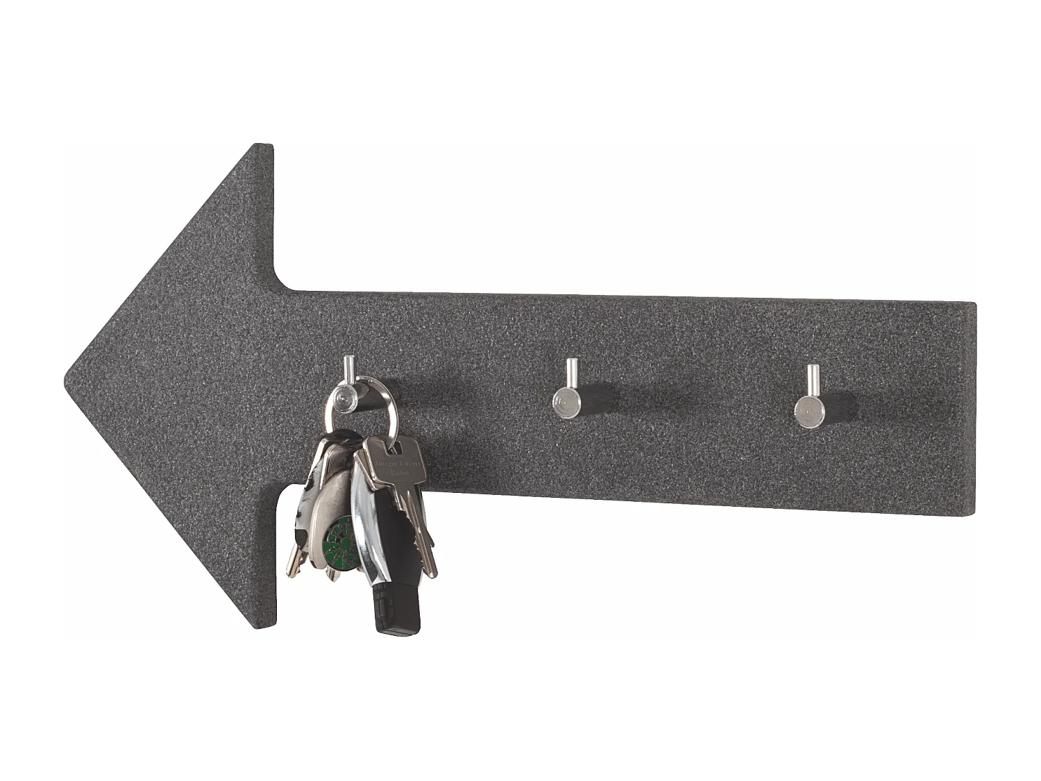 Perchero de pared de diseño Flèche con 3 perchas de granito Antra