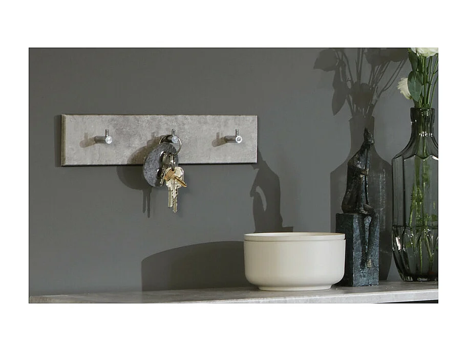 Perchero de pared de diseño de hormigón con 3 ganchos Gris