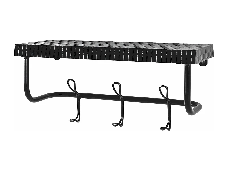 Patère Murale Étagère "Lilian" 42cm Noir