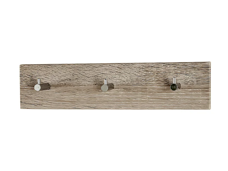 Perchero de pared de diseño con 3 pinzas de roble Novo