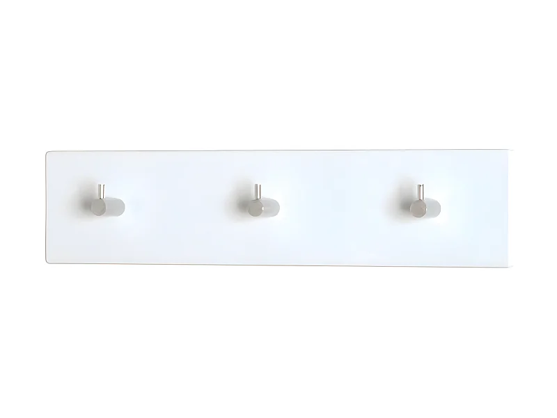 Porte-manteau 3 patères murales design blanc Elio