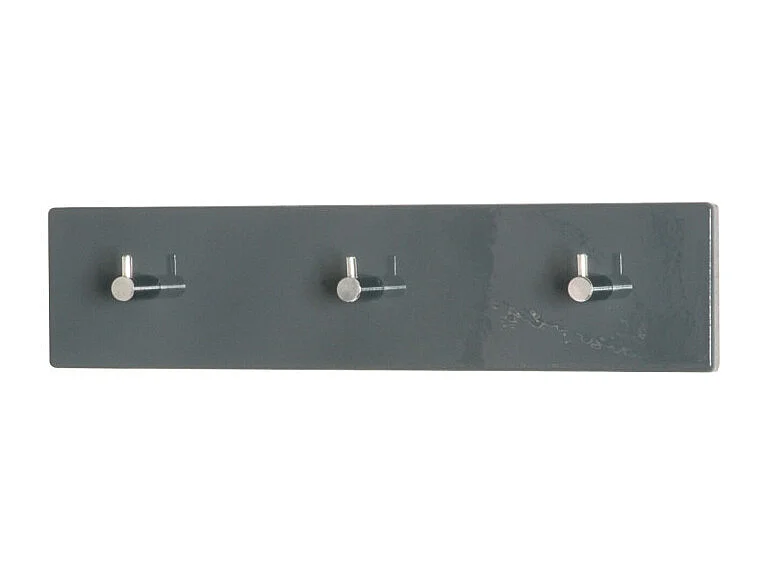Porte-manteau 3 patères murales design gris Elio