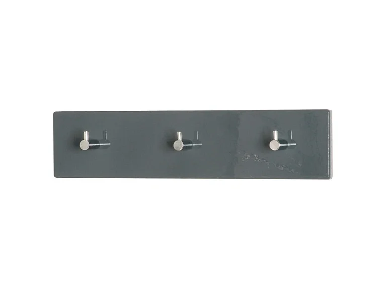 Perchero de 3 ganchos de pared de diseño gris Elio