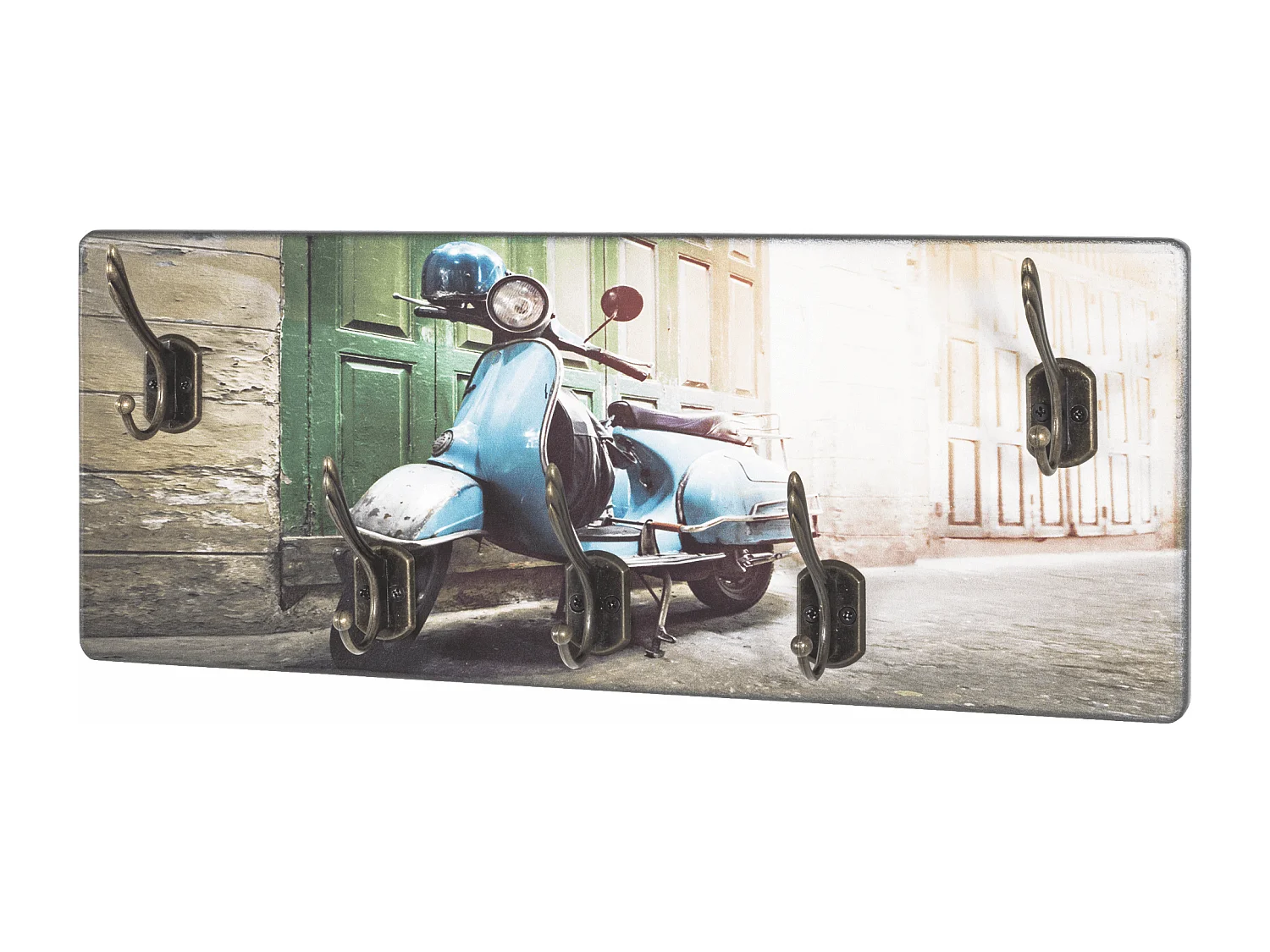 Colgadores de pared de diseño scooter vintage, 5 colgadores Anja