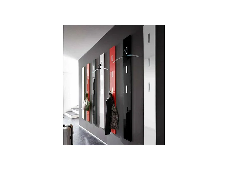Porte manteau mural laque design noir blanc Alti - Noir