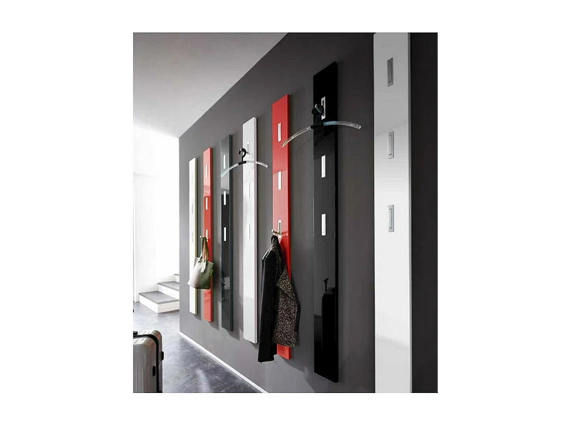 Alti perchero de pared lacado diseño blanco negro - Negro