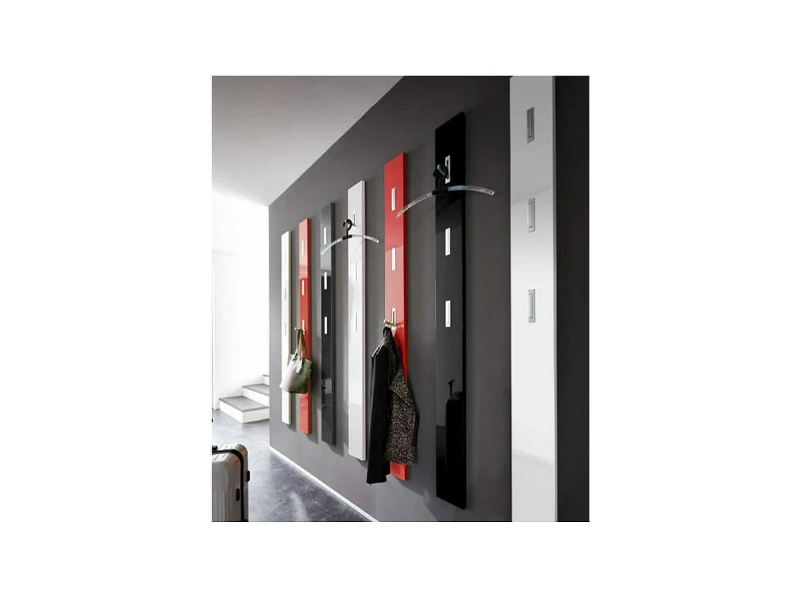 Porte manteau mural laque design noir blanc Alti - Noir