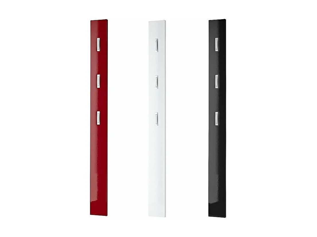 Porte manteau mural laque design noir blanc Alti - Noir