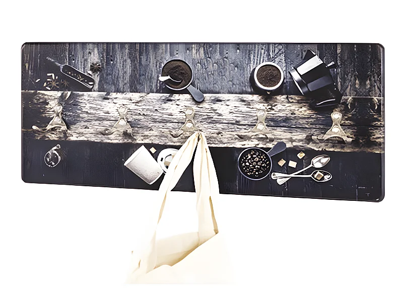 Ganchos de pared de diseño café vintage, 5 ganchos Anja