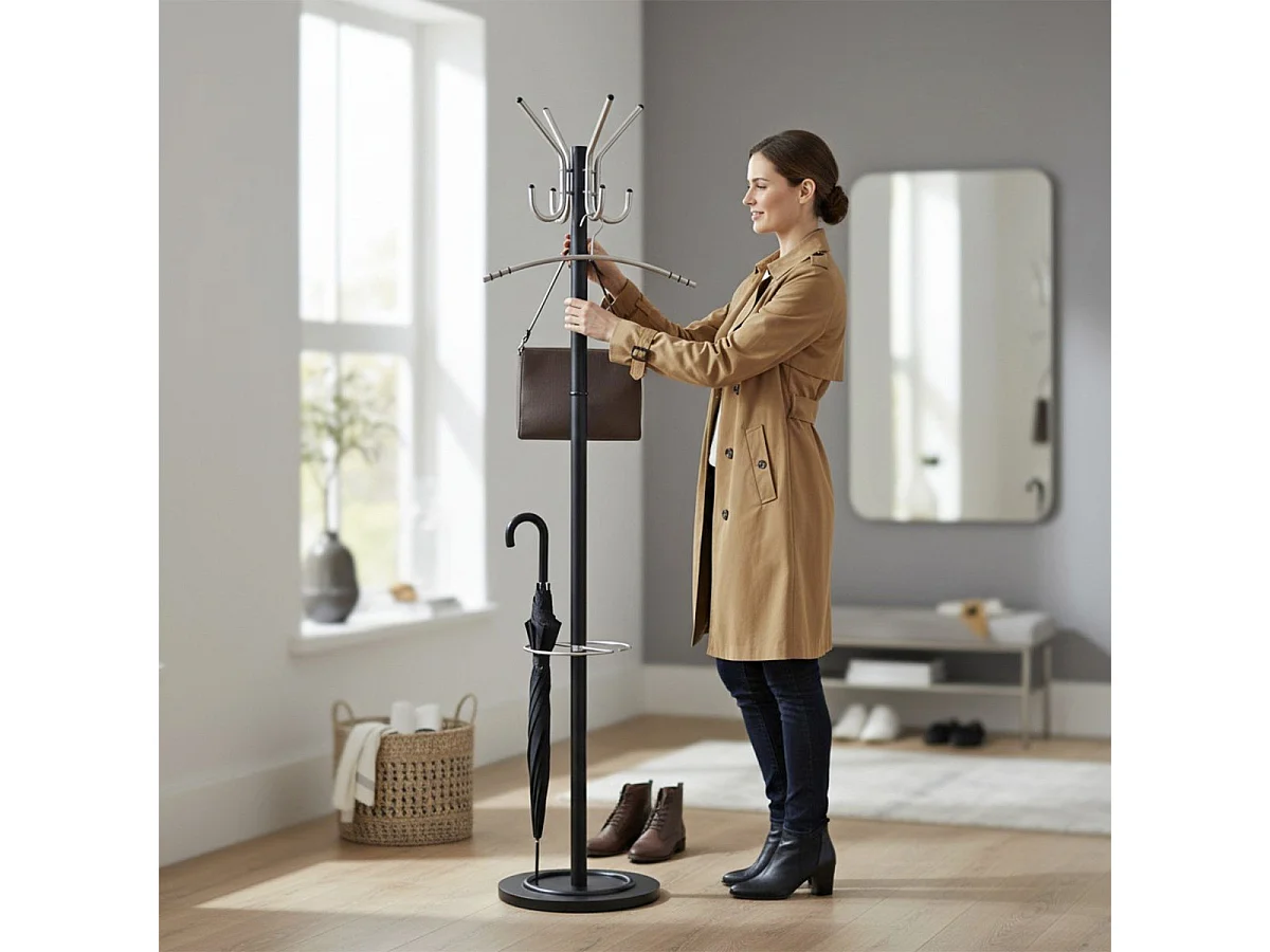Porte-Manteau Design "Roy" 182cm Argent