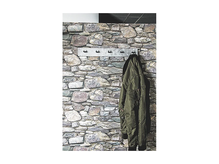 Porte-manteau mural design béton 5 crochets Grey