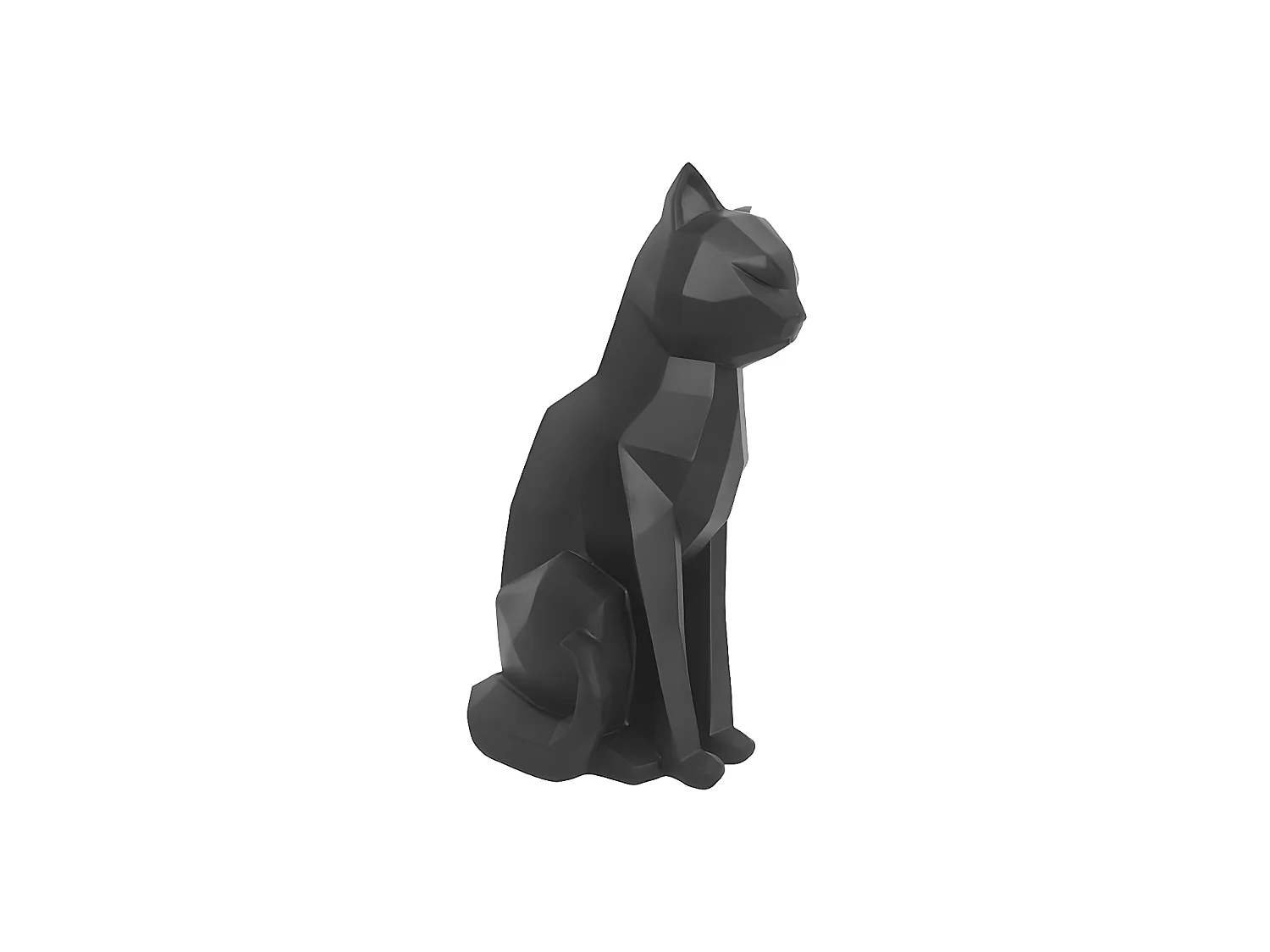 Sitzende Katze aus mattem Kunstharz Origami