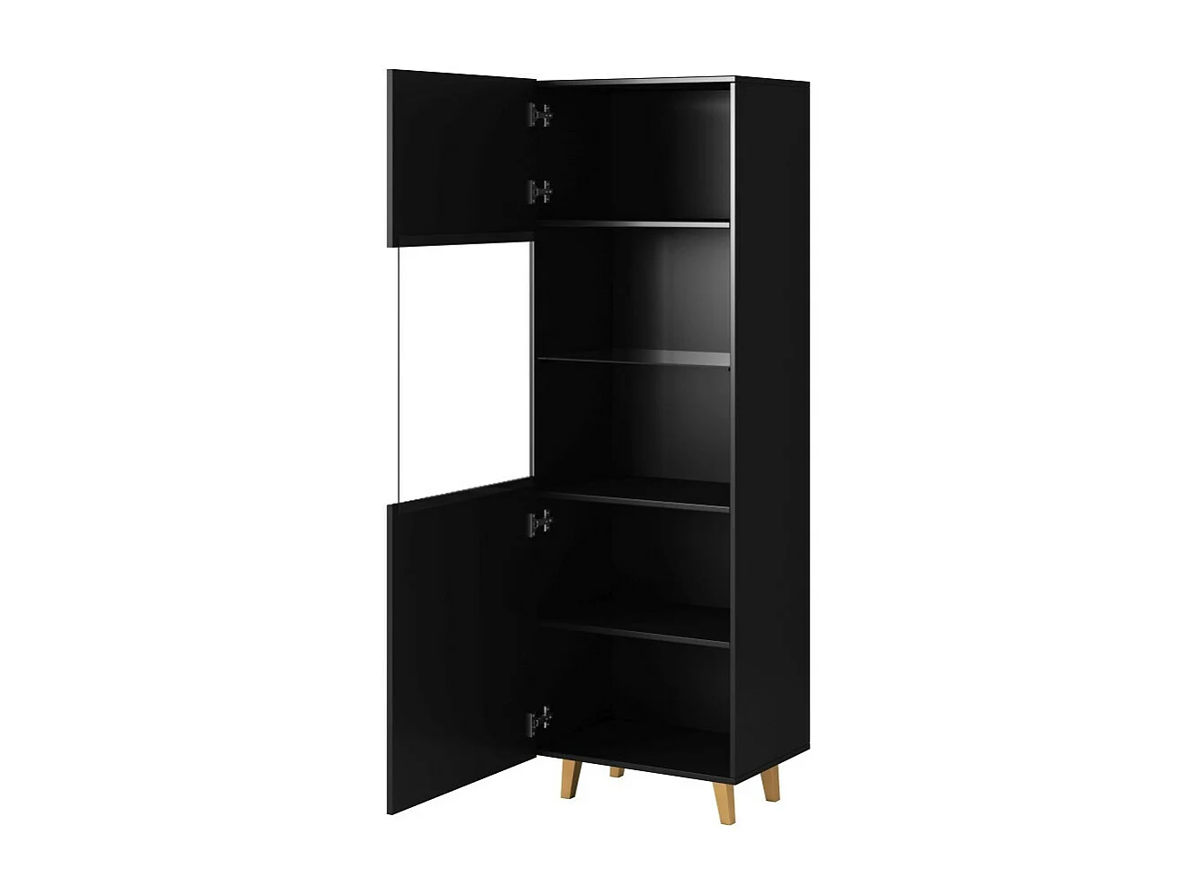 Gustave vitrina de diseño negro mate 182 x 60cm