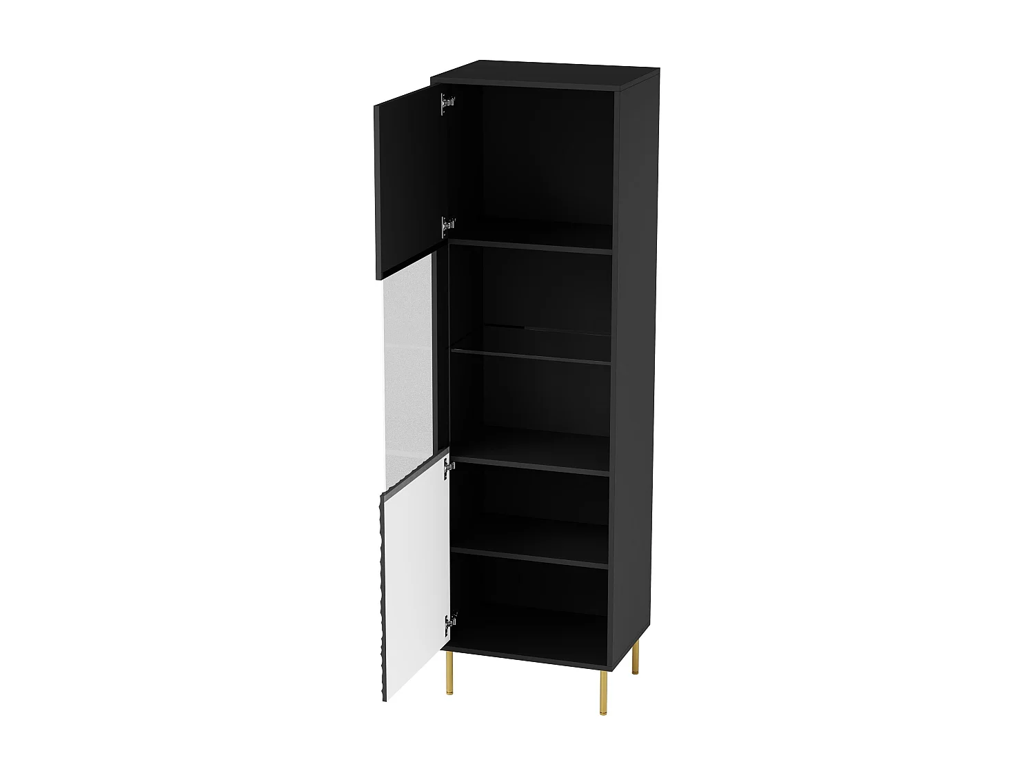 Vitrine design noir et or 185cm Tramona