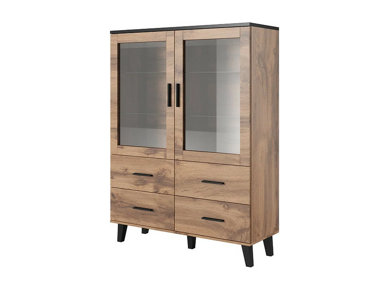 Vetrina in rovere e nero opaco 120x160cm Colin