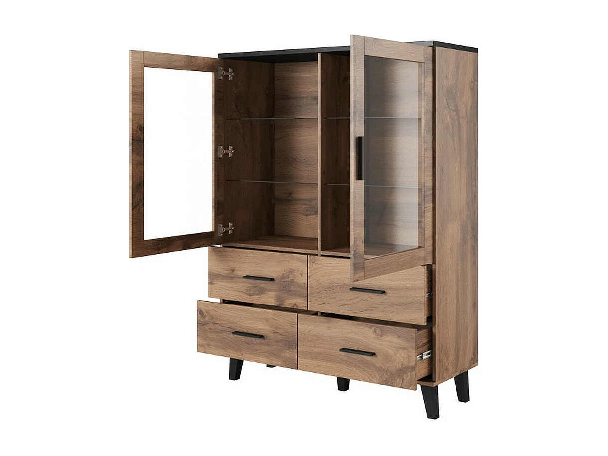 Vetrina in rovere e nero opaco 120x160cm Colin