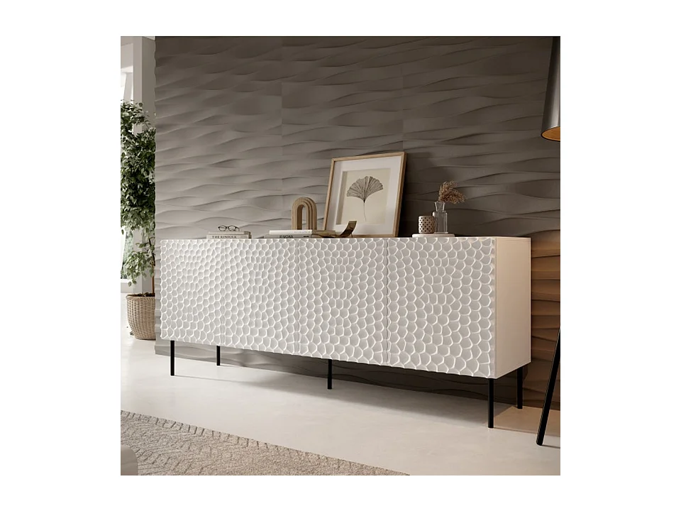 Buffet bas design blanc mat 190cm Sumoc