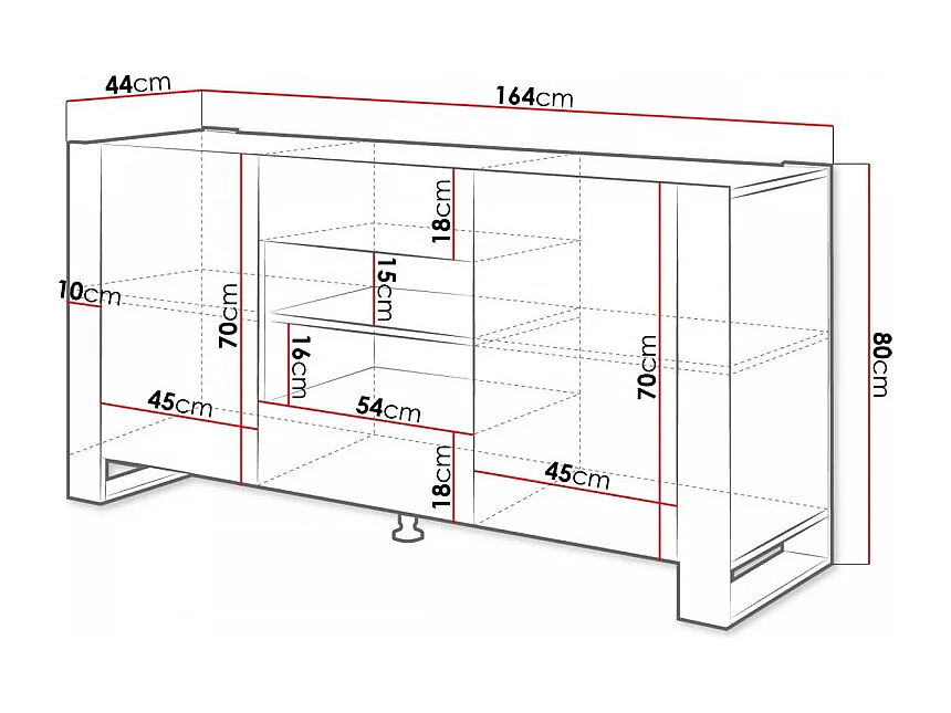 Credenza in rovere e antracite 164 cm Yosh