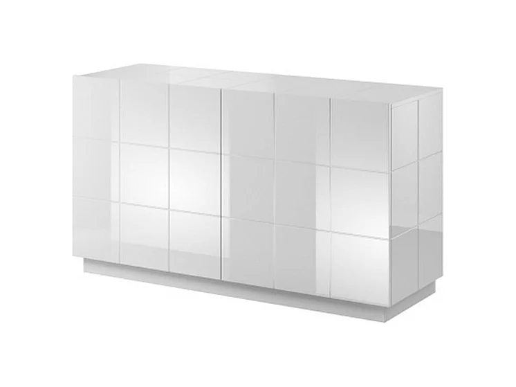 Buffet design blanc brillant 138cm + LED Flow - Sans LED