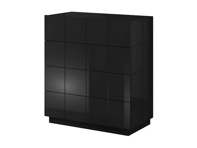 Commode design noir brillant + LED Flow - Sans LED