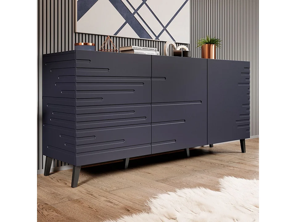 155 cm viola opaco Credenza a 3 ante Max design