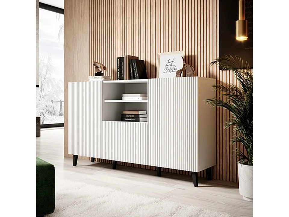 Credenza Gustave bianca 150 cm 1 cassetto 2 ante