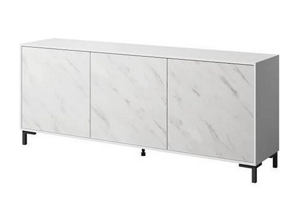 Buffet design effet marbre blanc 200cm Ketla