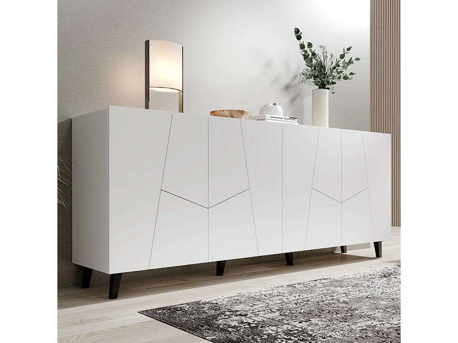 Credenza design Fuji bianco opaco 200 cm