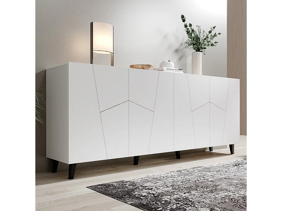 Credenza design Fuji bianco opaco 200 cm