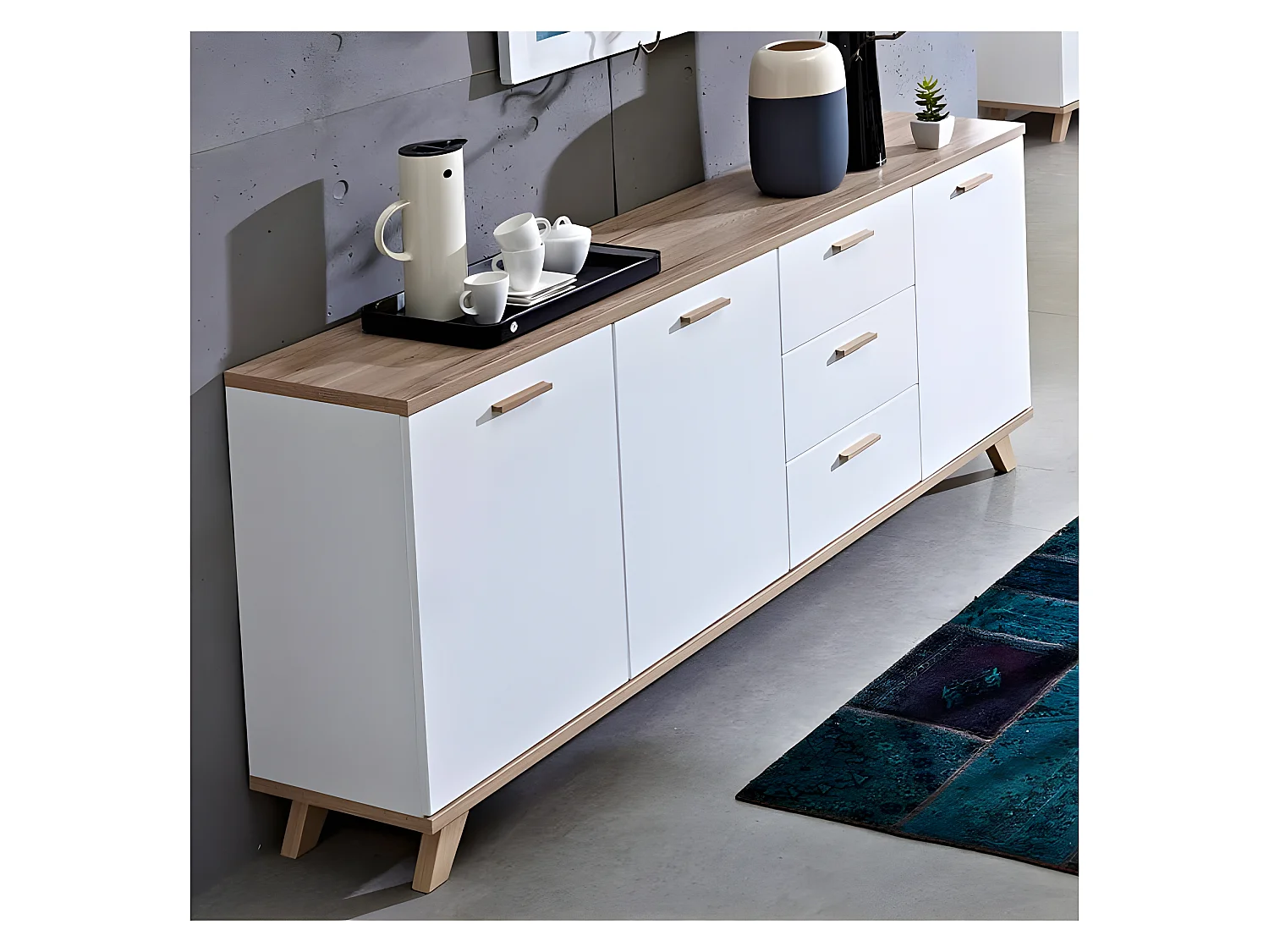 Buffet scandinave 3 portes 3 tiroirs Malmo