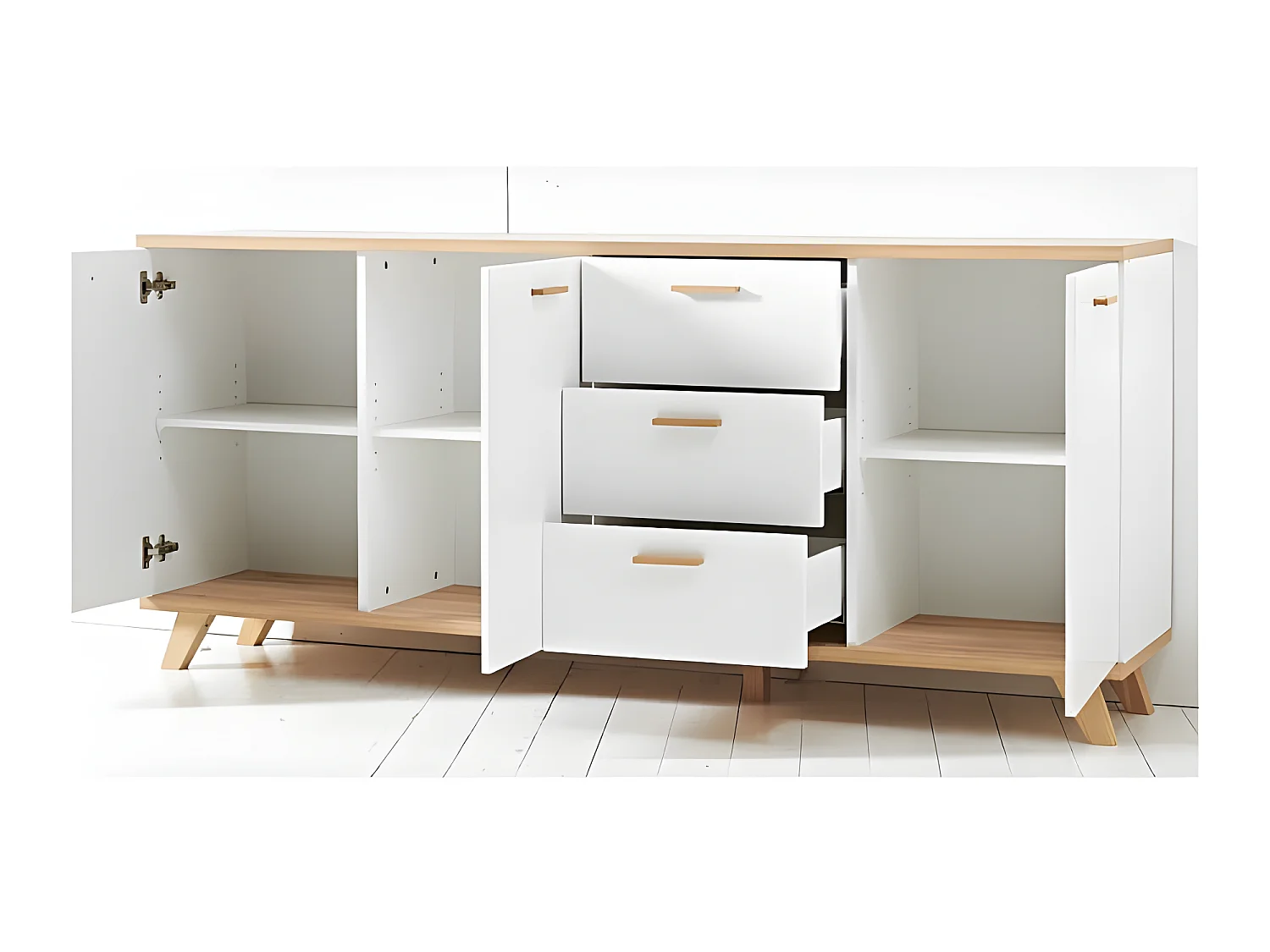 Buffet scandinave 3 portes 3 tiroirs Malmo