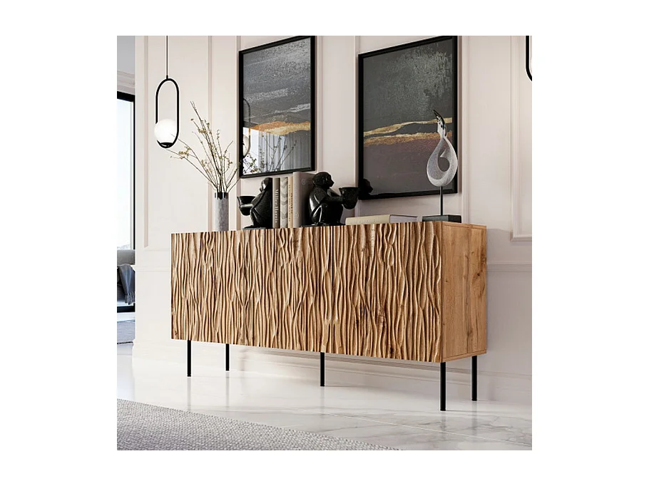 Buffet bas décor chêne wotan 152 cm Mokt