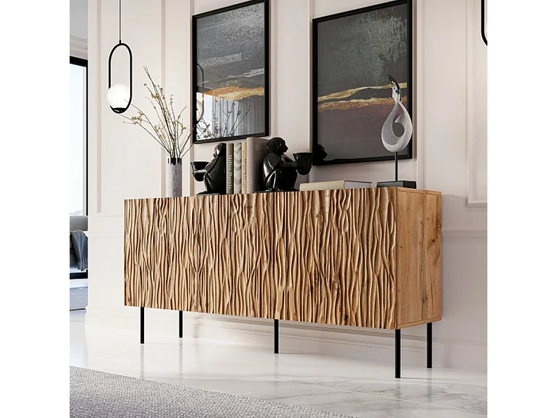 Buffet bas décor chêne wotan 152 cm Mokt